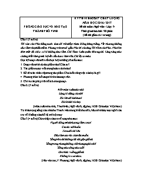 Đề khảo sát chất lượng Ngữ văn lớp 9 - Năm học 2016-2017 - Phòng GD & ĐT Vĩnh Tường